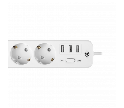 Сетевой фильтр PREMIUM LP-X3 USB 2 м White (2200Вт)