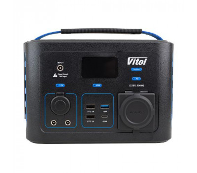 Портативне джерело живлення Vitol TV300, 220В/300Вт/Li-ion NCM 281Вт/год, чистий. сінус