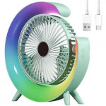 Вентилятор настольный аккумуляторный с RGB подсветкой USB