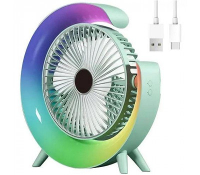 Вентилятор настільний акумуляторний з RGB підсвічуванням USB