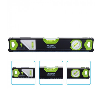 Alloid Pro. Уровень строительный  40см, 3 капсулы с магнитом и боковым окном