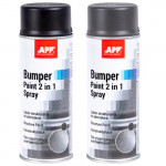 APP Краска аэрозольная Bumper Paint 2 в1 Spray структурная 400 мл, чёрная