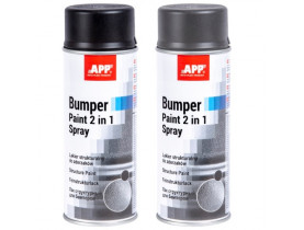 APP Фарба бамперна Bumper Paint 2 в1 Spray структурна, 400 мл, чорний / APP