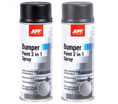 APP Краска аэрозольная Bumper Paint 2 в1 Spray структурная 400 мл, чёрная