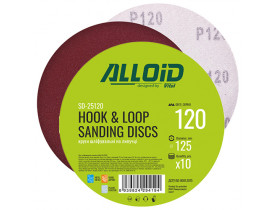 Alloid. Круг шлифовальный на липучке 125 мм, зерно 120 (10шт) - Alloid. Абразив
