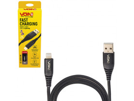 Кабель  VOIN CC-4202L BK USB - Lightning 3А, 2m, black (быстрая зарядка/передача данных) - Автоаксессуары и электротранспорт