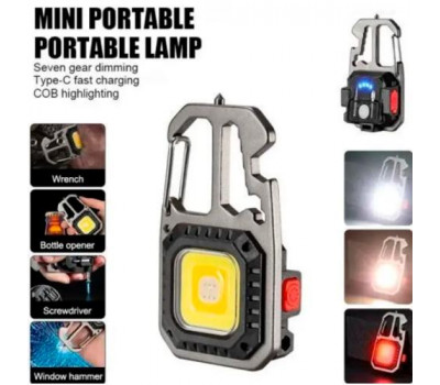 Фонарь MULTIFUNCTIONAL 5138/KL-535-COB ULTRA(white+yellow+red), multitool, Li-Ion аккум., магнит, карабин, отвертка, ЗУ Type-C