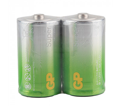 Батарейка GP SUPER  ALKALINE 1.5V 13A21-S2 лужна,  LR20, D