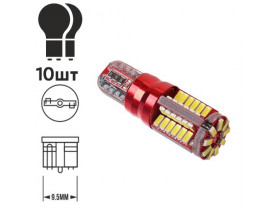 Лампа диодная T-10 -57SMD-3014 С ОБМАНКОЙ 08759 White - T10 (W5W; W16W)
