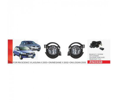 Фары доп.модель Renault Logan 2005/Scenic II/Laguna II /Megane II/RN099B/H11-12V55W/эл.проводка