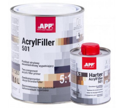 APP Грунт акриловый 2K HS Acrylfiller 5:1 с отв., серый 1l+0.2l