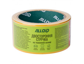 Alloid. Скотч двосторонній на тканинній основі 48мм х 10м / Скотч двосторонній ALLOID