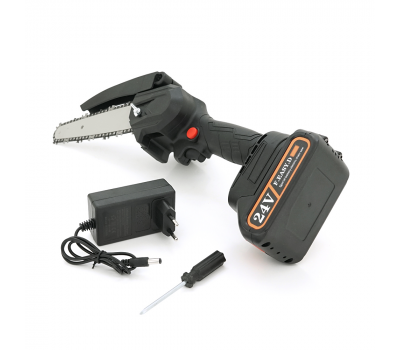 Аккумуляторная цепная пила Mini Chain Saw 15cm, 24V, зарядное+акумулятор, Case