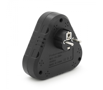 Розетка трійник із заземленням F203-Black, 2 розетки+2USB+1Type-C, 2500W, 10A, 110-250V~Max, Blister