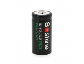 Аккумулятор Soshine 16340/CR123 Li-Ion, 700mAh, 1A, 4.2/3.7/2.5V, Button Top, Black - Аккумуляторы 16340/CR123 Li-Ion 3,7V MIX