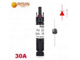 Конектор RISIN MC4, з діодом постійного струму, 30А,1000 В, 0.5mmΩ, вогнестійкість UL94-VO,IP67, -40℃-+90℃, Black / Електрика та кабельна продукція