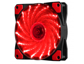 Кулер корпусний 12025 DC sleeve fan 3pin + 2pin - 120 * 120 * 25мм, 12V, 1100об / хв, 15LED, Red / Кулери з підсвічуванням 120mm