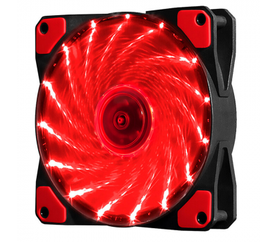 Кулер корпусной 12025 DC sleeve fan 3pin + 2pin - 120*120*25мм, 12V, 1100об/мин, 15LED, Red
