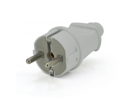 Вилка с заземлением, 16A 250V, A101, White, Q24 - Электрика и кабельная продукция