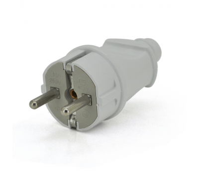 Вилка с заземлением, 16A 250V, A101, White, Q24