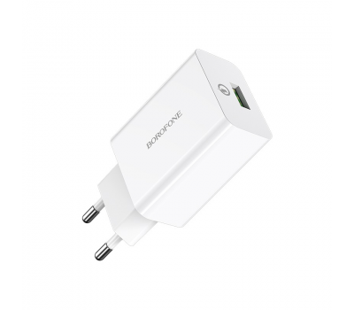 Набір BOROFONE BA21A СЗУ+ кабель Type-C, 1xUSB, 3A, кабель 1м, White, Blister