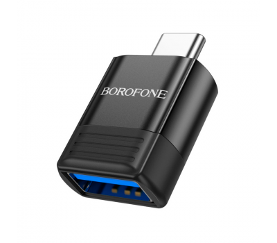 Перехідник Borofone BV18 USB3.0(F) => Type-C(M), Black, Blister