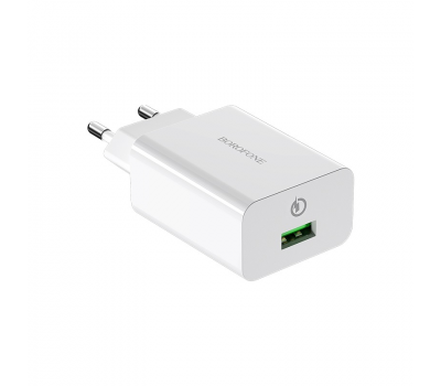 Набір BOROFONE BA21A СЗУ+ кабель Type-C, 1xUSB, 3A, кабель 1м, White, Blister