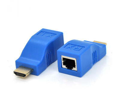 Одноканальний пасивний подовжувач HDMI сигналу по UTP кабелю по одній витій парі. Дальність передачі: до 30метров, 720P-cat5e, 1080Р- cat6e