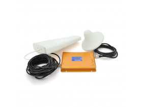 Комплект підсилювач GSM306-3G-4G 900/1800/2100МГц. Підсилювач тридіапазонний, антена прийому 20м кабелю, антена ретрансляції 3 метри. Gold / Електрика та кабельна продукція
