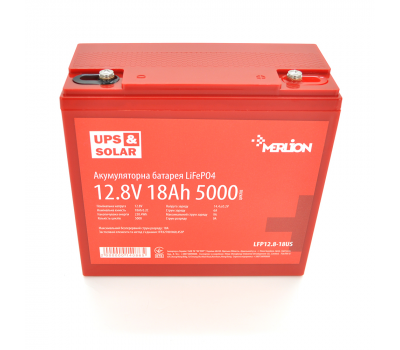 Літій-залізо-фосфатний акумулятор Merlion LiFePO4 12.8V 18AH (4S3P/BMS-20A), (179x75x167) for UPS, до 5000 циклів, Q6