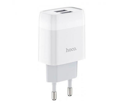 Набір СЗУ 110-240V HOCO C73A+ кабель Type-C, 2xUSB, 2.4A, кабель 1м, White, Blister