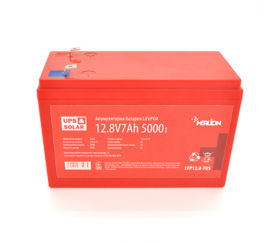 Літій-залізо-фосфатний акумулятор Merlion LiFePO4 12.8V 7AH (4S2P/BMS-10A), (151х65х97) for UPS, до 5000 циклів, Q12