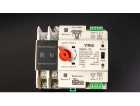 Автомат ввода резерва (АВР) двухполюсный YRQ2PC-125, 220V/125A на DIN-рейку для генераторов - Электрика и кабельная продукция