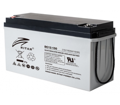 Аккумуляторная батарея AGM RITAR DC12-150, Gray Case, 12V 150Ah (483х170х241), 44 kg  ,Q1/24