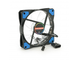 Кулер корпусний 12025 DC sleeve fan 3pin + 4pin - 120*120*25мм, 12V, 1100об/хв, Blue / Кулери з підсвічуванням 120mm