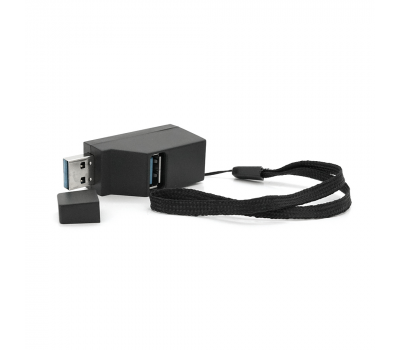 Портативний USB HUB 3.0 на 1 порт USB3.0+2 порту USB2.0, Black, OEM