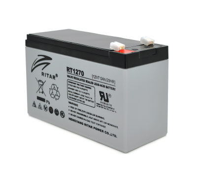 Аккумуляторная батарея AGM RITAR RT1270, Gray Case, 12V 7.0Ah  ( 151 х 65 х 94 (100) ), 1.94 kg Q10