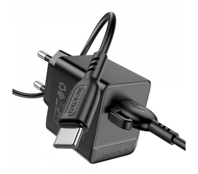 Набір BOROFONE BAS11A СЗУ+ кабель Type-C, 1xUSB, 3A, кабель 1м, Black, Blister