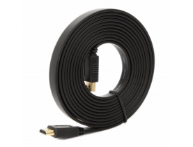 Кабель Merlion HDMI-HDMI 5.0m, v1.4, плоский Black, (Пакет), Q100 - Кабели/переходники - HDMI/DVI/VGA/RCA/Питания/USB/SATA