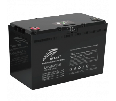 Акумуляторна батарея з bluetooth Ritar LiFePO4 25.6V 50Ah 1280Wh BMS25@8S (330 х 172 х 214 мм), 11kg Q1