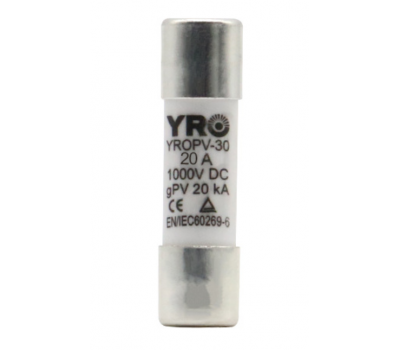 Плавкий предохранитель YROPV-30, 20A, 1000Vdc, 10×38mm, постоянное напряжение, 10 штук в упаковке, цена за 1 штуку