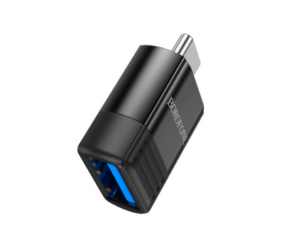 Перехідник Borofone BV18 USB3.0(F) => Type-C(M), Black, Blister