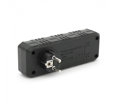 Розетка трійник із заземленням F102-Black, 2 розетки+3USB(1А), 2500W, 10A, 110-250V~Max, Blister