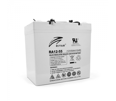 Аккумуляторная батарея AGM RITAR RA12-55, Gray Case, 12V 55.0Ah ( 229 x 138 x 211 (216) ) Q1