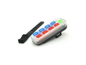 Задній стоп для велосипеда QX-W08B, 5 режимів, акумулятор, кабель USB, Red/Blue, Box / Ліхтарики / Освітлення