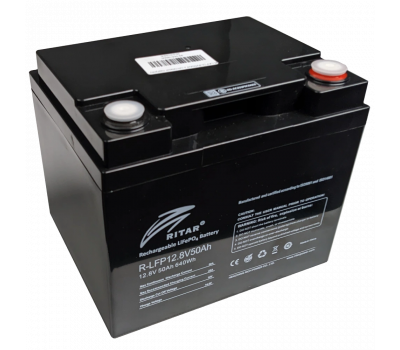 Акумуляторна батарея Ritar LiFePO4 12,8V 50Ah 640Wh BMS25@4S (198х166х169 мм), 6.5kg Q2