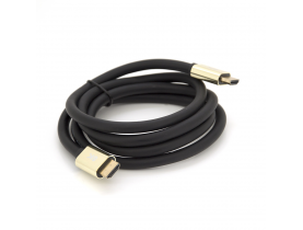 Кабель Merlion HDMI-HDMI 8K Ultra HD(7680x4320P), 5.0m, v2,1,  круглый Black, коннектор Blue, Blister-box, Q50 - Кабеля HDMI 2.1V 8K UltraHD без оплетки