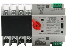 Автомат ввода резерва (АВР) четырехполюсный YRQ2PC-125, 400V/125A на DIN-рейку для генераторов - Электрика и кабельная продукция