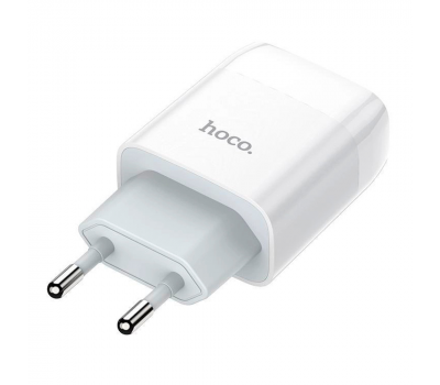Набір СЗУ 110-240V HOCO C73A+ кабель Type-C, 2xUSB, 2.4A, кабель 1м, White, Blister