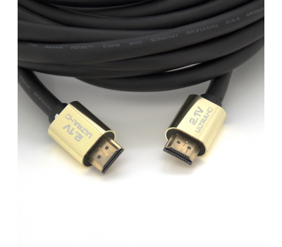 Кабель Merlion HDMI-HDMI 8K Ultra HD (7680x4320P), 5.0m, v2,1, круглий Black, коннектор Blue, Blister-box, Q50